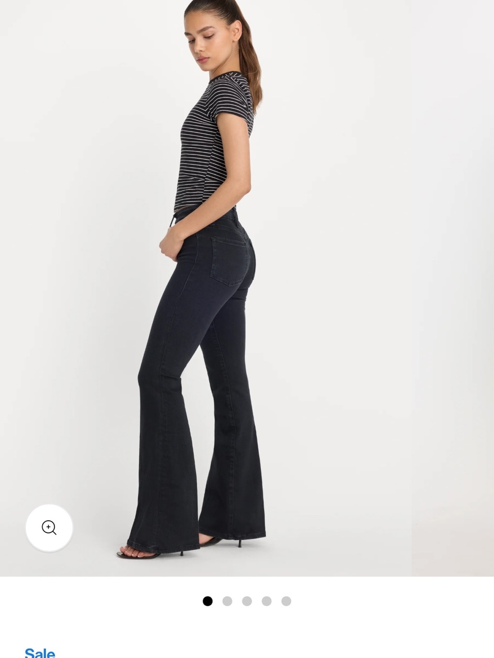 Good American Black Flare Jeans - High-Rise Wide Leg